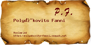 Polyákovits Fanni névjegykártya
