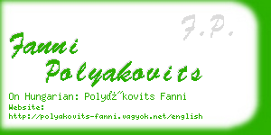 fanni polyakovits business card
